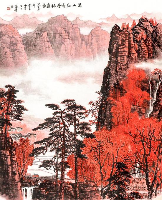 白雪石 万山红遍 118×97 cm